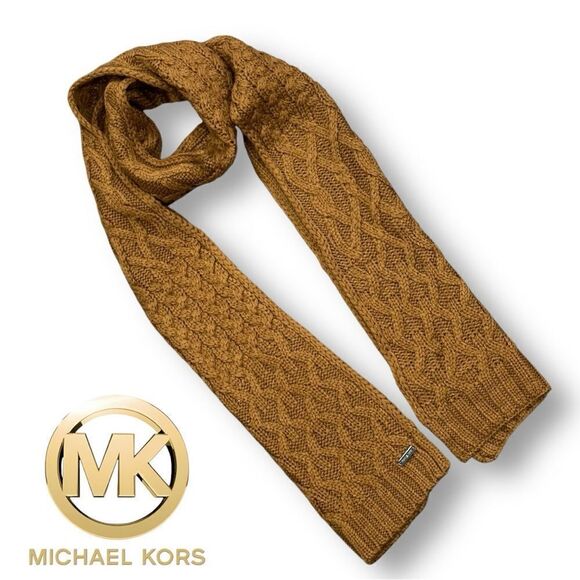 MICHAEL KORS Women’s Access Striped Cable Muffler 76”X 11” - Picture 1 of 8